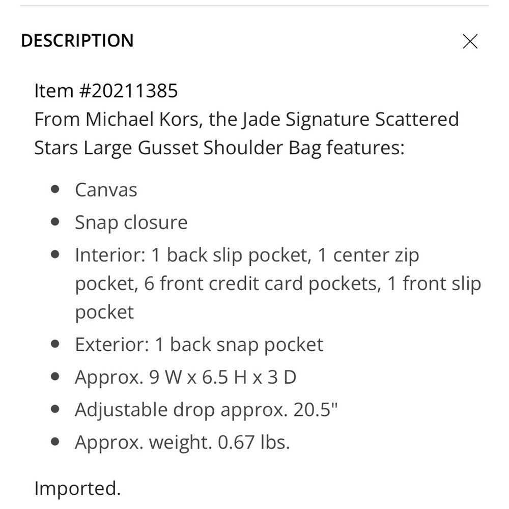 Flash Sale NEW Michael Kors
Jade Signature Scattered Stars Large Gusset Shoulder - Picture 8 of 10